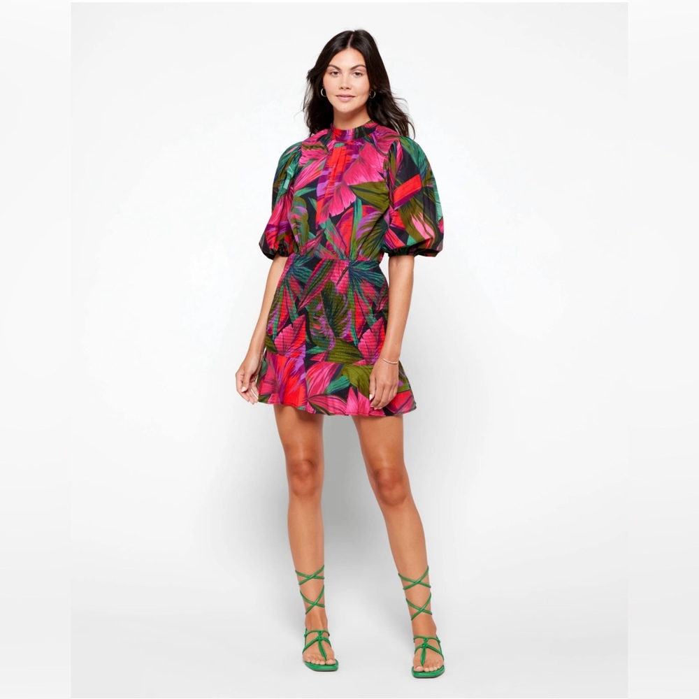 Farm Rio Midnight Leaves Minidress size small